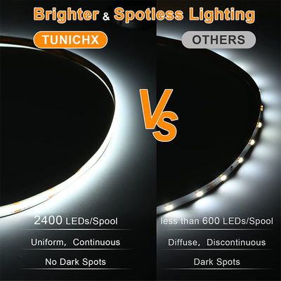 480Leds 6500K 白色柔軟COB LEDストライプライト 12V/24V電圧で室内装飾用