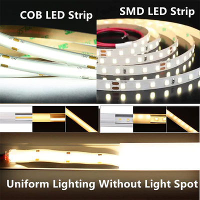 480Leds 6500K 白色柔軟COB LEDストライプライト 12V/24V電圧で室内装飾用