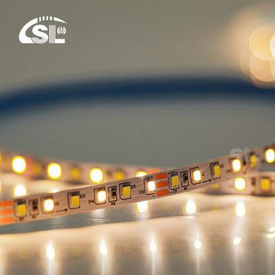 CCT 12V24V 8mm 120leds 3000K-6500K 柔軟な二色電板 SMD2835 LEDストライプライト