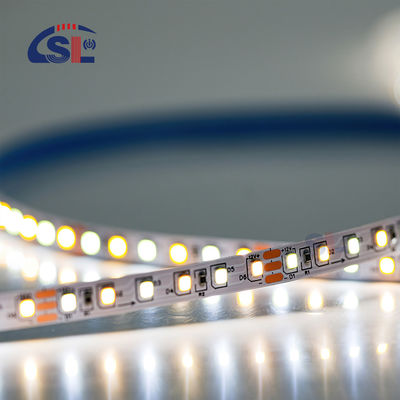 CCT 12V24V 8mm 120leds 3000K-6500K 柔軟な二色電板 SMD2835 LEDストライプライト