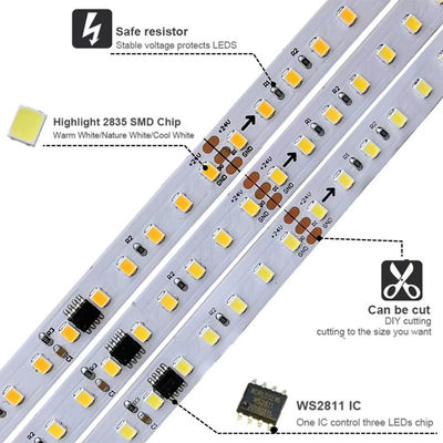 12v24v 8mm 120leds 4000K 天然電板 SMD2835 ディマー付き LED ストライプライト