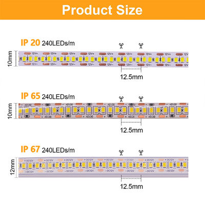 防水 240LEDs 10mm 3000K 4000K 6500K LEDライトストリップ 50000 作業時間