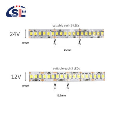 オンサイト計測照明ソリューション 12V 24V 120LED 240LED 2835 SMD LED ストライプ 切断可能
