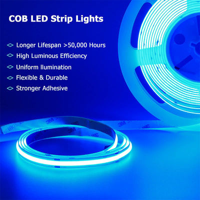 CE LVD EMC ROHS FCC REACH ERP2.0 認証 氷青 COB LED ストライプライト 8mm 幅