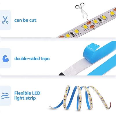 タッチコントロール 8mm 120leds 3000K ホットホワイト SMD2835 LEDストライプライト インダースデコレーション