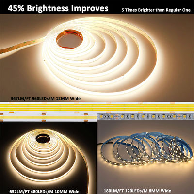 高密度 8mm10mm 320leds 6500K ホワイト COB LEDストリップライト インダースデコレーション