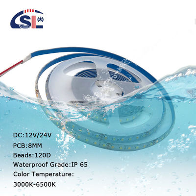 12mm 240leds 3000K-6500K CCT 双色 SMD2835 LEDストライプライト 24V 入力電圧