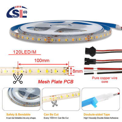 12mm 240leds 3000K-6500K CCT 双色 SMD2835 LEDストライプライト 24V 入力電圧