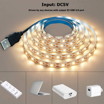 3- 120° ビームアングル 5v 120LEDs 8mm 4000K 自然 一点一切 SMD2835 LED ストライプライト