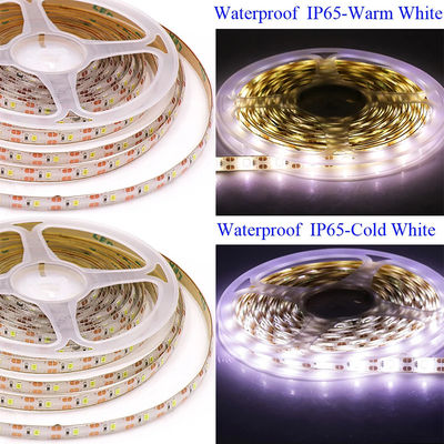 防水 IP65 5V 120LEDs 8mm 3000K ホットホワイト電板 SMD2835 LEDストライプライト