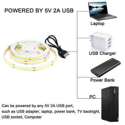 ホテル 5V 8mm 320leds 4000K 天然 1cm 一切 IP65 防水電板 柔軟COB LED ストライプライト