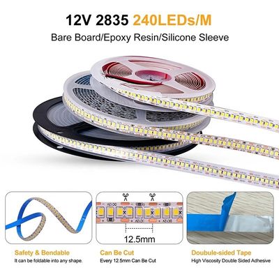 防水 IP67 12V 24V LED ストライプ ホワイト ホット ホワイト 2835 120LEDs/m 屋外庭園装飾用