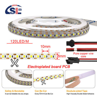 2200lm 高明るさ 2835 120led/m LEDストライプ 8mm 幅 12V 24V シングルカットライトストライプ
