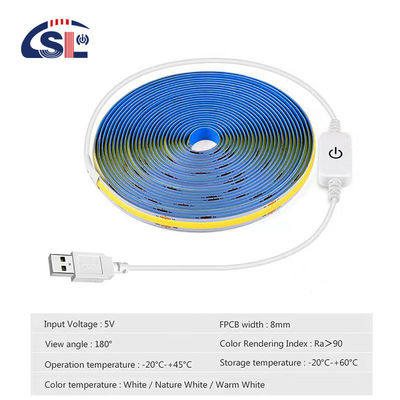 5V DC 入力銅素材 COB 320LED IP20 Ra 90 LEDライトストリップ