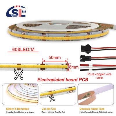 12v24v 8mm 608leds 3000K 4000K 6500K CCT電板 双色 COB LEDストライプライト