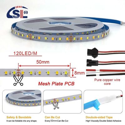 120LEDs CCT LED ストライプライト 2700k-6500k 5/10M/ロール 12/24V DC 入力電圧 DC 24V