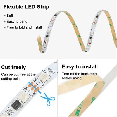 12V WS2811 60Leds マジック デジタル マルチ カラー 5050 アドレス可能な RGB LED ストライプ ピクセル ホワイト 温かい IP20 装飾コントローラ