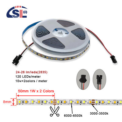 4000K CCT 8mm 幅 LED 柔軟ストライプライト 12V 120LEDs / m 家用照明ソリューション
