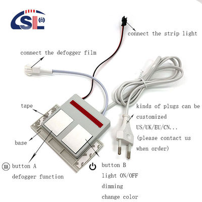 110V 240VAC 12W24W 単色/三色 LED ミラー タッチディマー センサー 2 キーのスイッチ