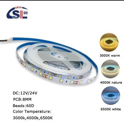 DC12V SMD2835 60D 8mm 1100-1200LM 12000K Ra70 ダイカットボード スマートミラー用のLEDライトストライプ