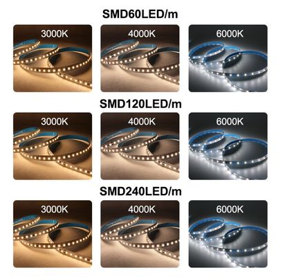 DC12V SMD2835 60D 8mm 1100-1200LM 12000K Ra70 ダイカットボード スマートミラー用のLEDライトストライプ