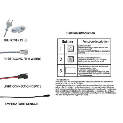 スマートオートメーションデフォガー 12V 5A 60W LEDミラータッチと時間温度ディスプレイ