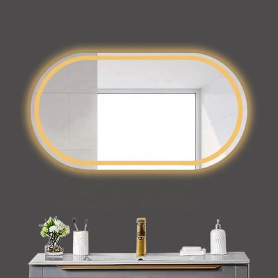 スマート LED バスルーム バニティミラー 円形風呂 トイレと銀色の明るいライト