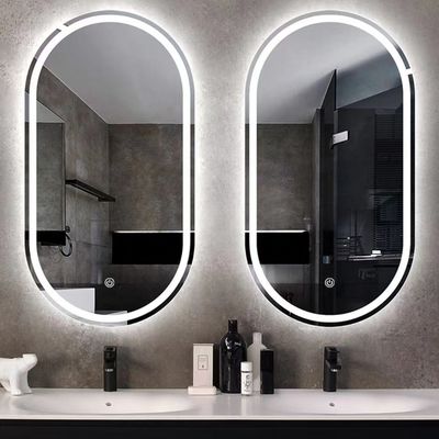 スマート LED バスルーム バニティミラー 円形風呂 トイレと銀色の明るいライト