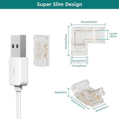 DIYホームライト プラスチック 8mm 2ピン SMD コブ LED ストライプ接続器 現代のデザイン