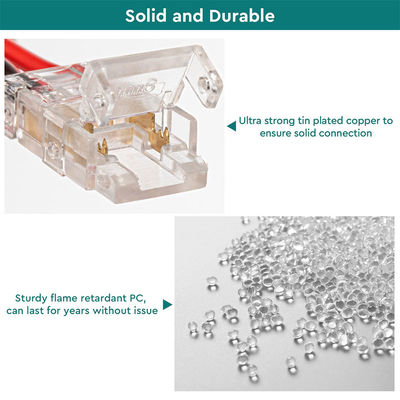 DIYホームライト プラスチック 8mm 2ピン SMD コブ LED ストライプ接続器 現代のデザイン