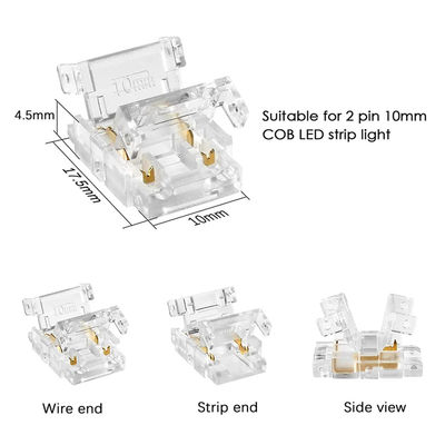 防水IP20 COB LED ストライプコネクタ 8mm 10mm ストライプからストライプ プラスチック L 形