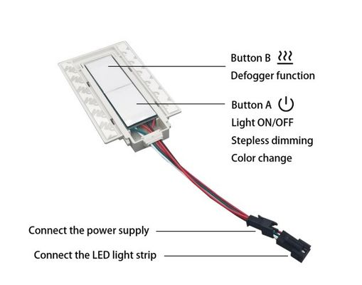 ダブルキーディマーデフォガー タッチスイッチセンサー 照明浴室鏡 12v 5A 60W 三色 LED スマート