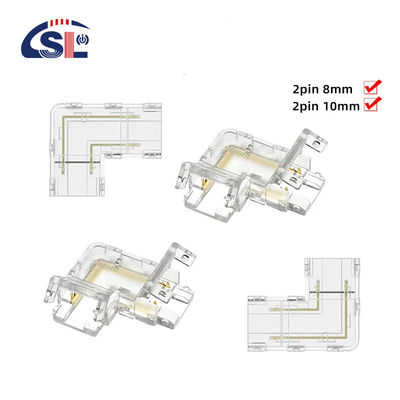 5mm 8mm 10mm LED ストライプコネクタ L 形 双端 単端 透明 再利用可能 IP20