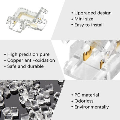 5mm 8mm 10mm LED ストライプコネクタ L 形 双端 単端 透明 再利用可能 IP20