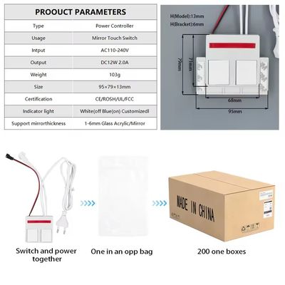 24W スマート LED ダブルタッチディミングセンサー 単色/三色制御とデムージングのための内蔵電源