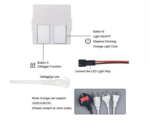 24W スマート LED ダブルタッチディミングセンサー 単色/三色制御とデムージングのための内蔵電源
