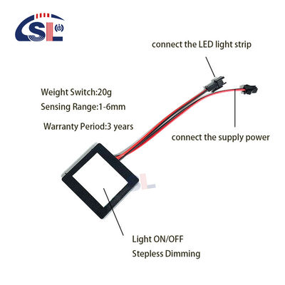 調光レベルタッチセンサー スイッチ 浴室鏡照明 DC12V 3A/5A シングルボタン
