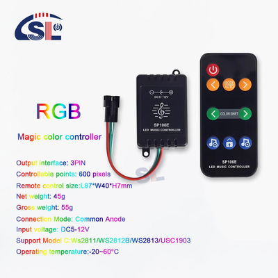 WS2811/WS2812B 個別アドレスのストリップライト制御 スマートカラーフル 9キー RF リモコン SP106E