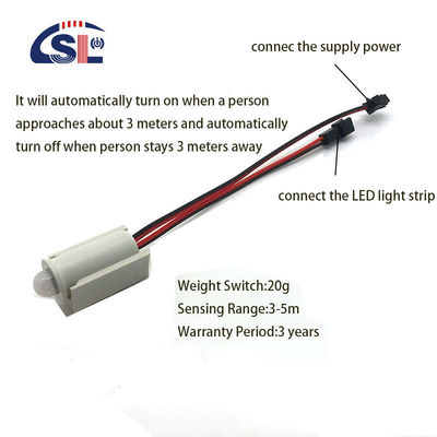 LEDライト ドアキャビネットセンサースイッチ DC 12V 3A/5A 1-6mm 水銀鏡センサー範囲