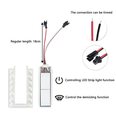 スマートLEDオン/オフディマー機能 浴室用 変形鏡 SL 12v 12W-60W スプリット 2 ボタン