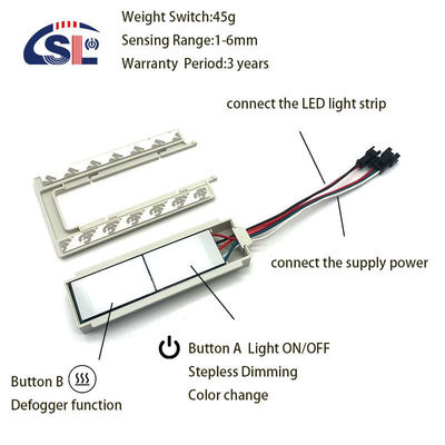 SL 12v スプリット 2 ボタン 3 カラー LED スマートデフォガー タッチスイッチセンサー 11.8cm*6.6cm*1.3cm