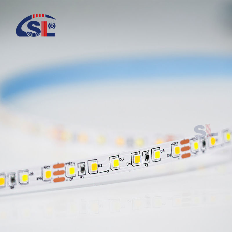 CCT 12V24V 8mm 120leds 3000K-6500K 柔軟な二色電板 SMD2835 LEDストライプライト