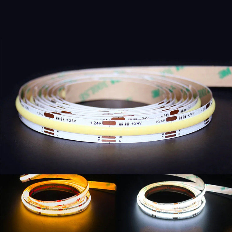 DC12V24V 8mm10mm 576leds 3000K 6500K CCT COB テレビバックライトキャビネットのためのLEDストライプライト