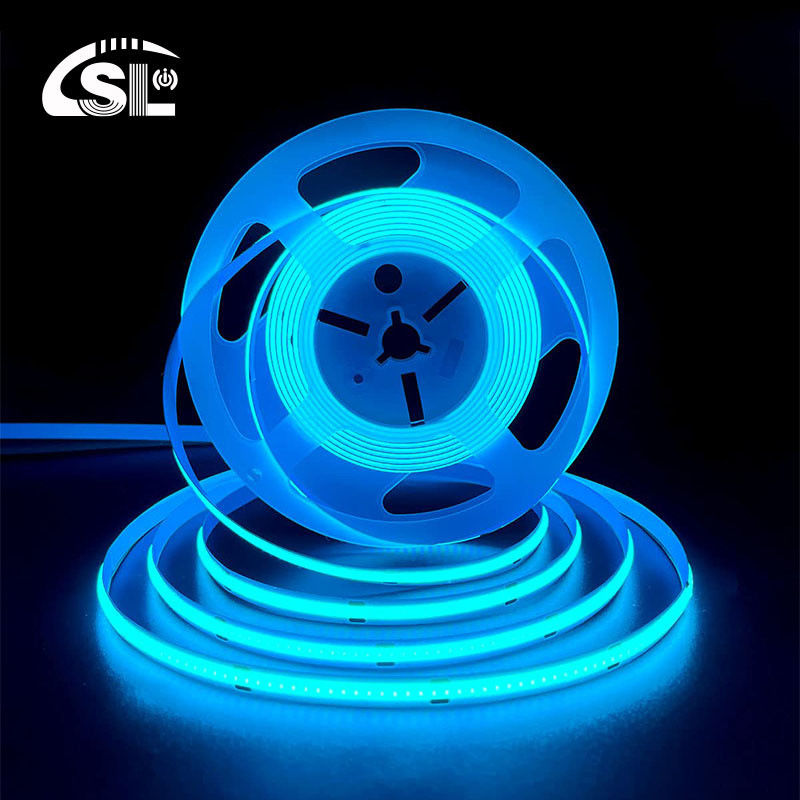 320Leds 高明るさ アイスブルー COB LED ストライプライト CE RoHs IP20 8mm 幅 12V24V