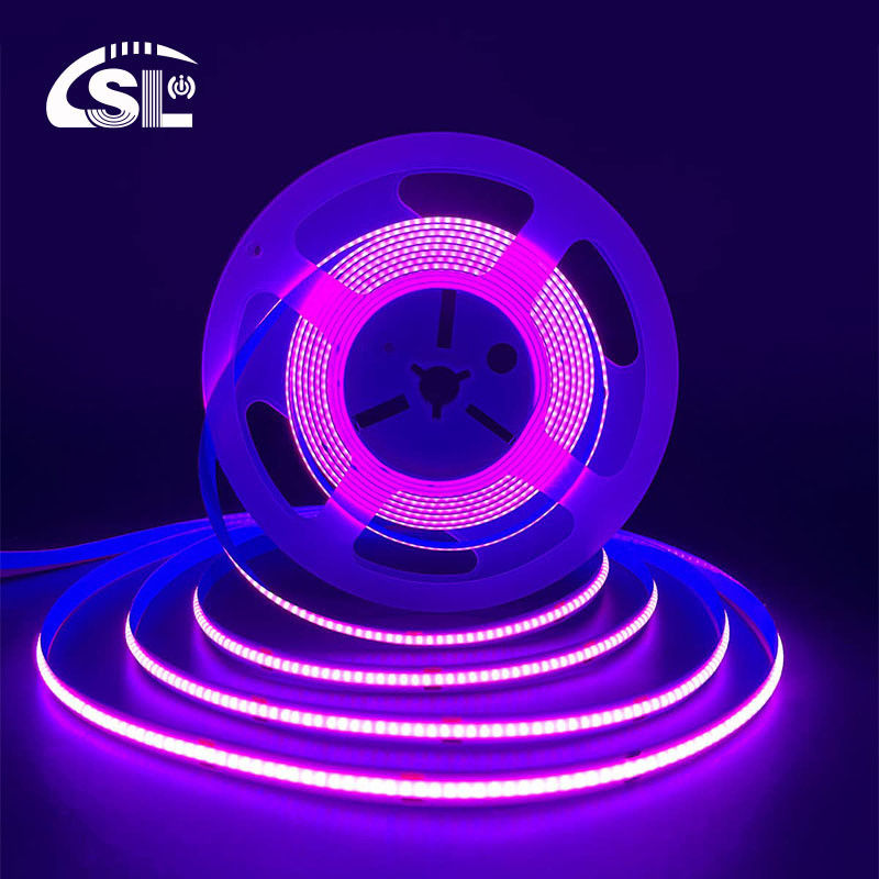 3000K Ra90 高密度 柔軟な COB LED ストライプライト 12V24V 320leds 8mm 幅 紫