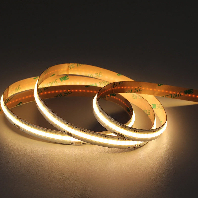 50000時間 寿命 CCT DC12V24V 8mm 10mm 576Leds 3000K-6500K 柔軟なCOB LEDストライプライト