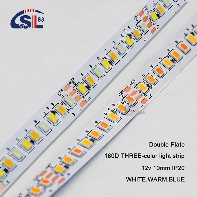 10mm 2835 180D ホットホワイトブルー 12V LED照明ストリップ 住宅用鏡浴室照明