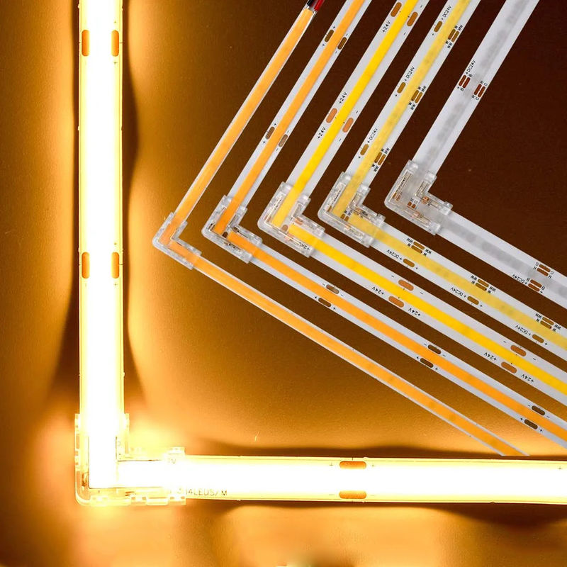 COB LED ストライプコネクタのための90度L形クリスタルブックル 無縫 2/3ピン 5/8/10mm