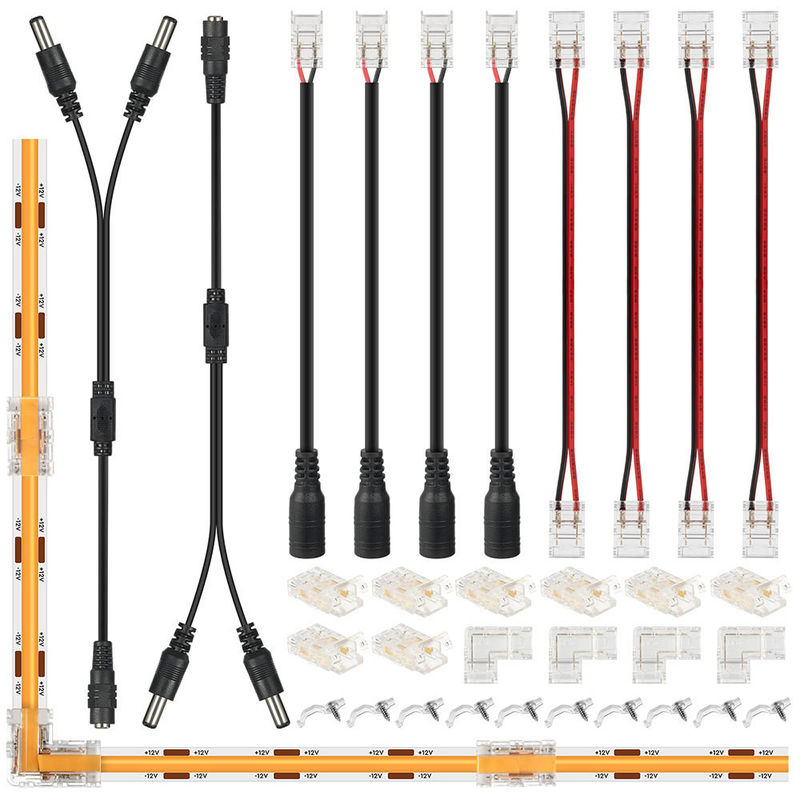 DIYホームライト プラスチック 8mm 2ピン SMD コブ LED ストライプ接続器 現代のデザイン