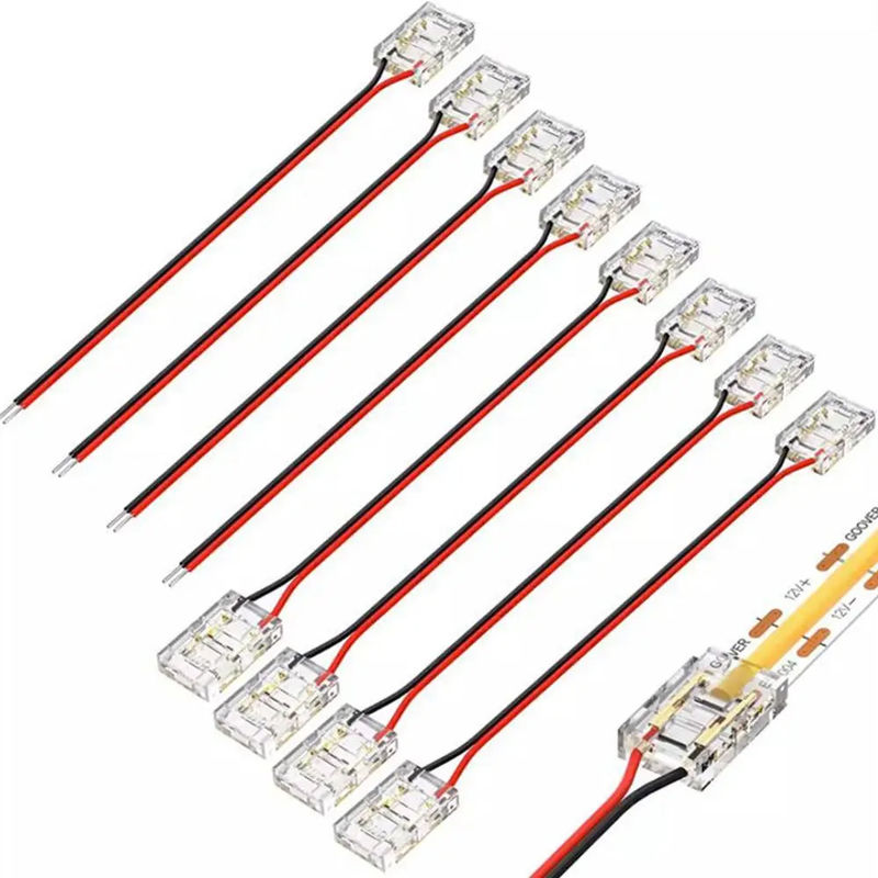 ホテルCOB ミニ LEDライトストライプワイヤ接続 2 3ピン接続 溶接なし CCT 5 8 10mm LEDストライプからストライプワイヤ接続